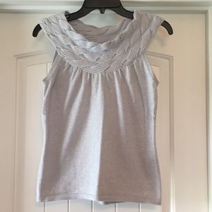 C’est City Metallic Silver Sleeveless Sweater S
